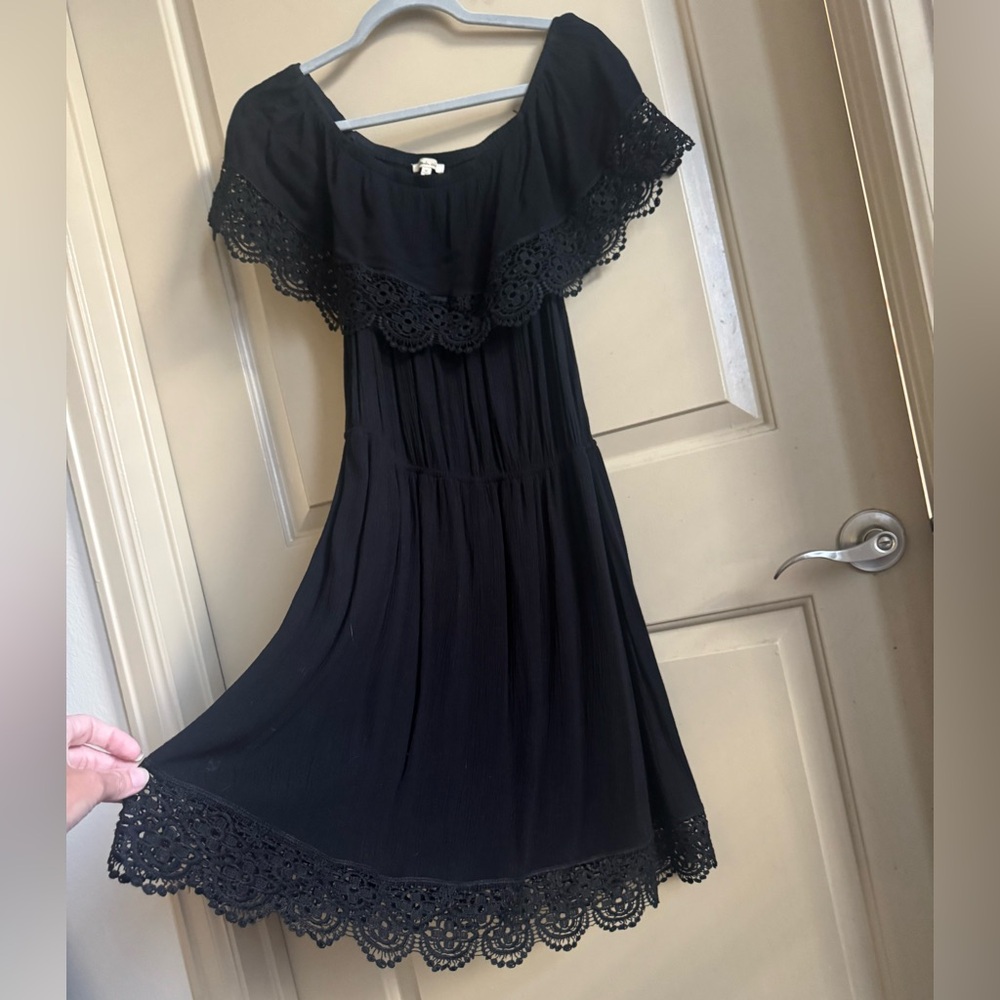 Embroidered Lace Off The Shoulder Casual Sheath Mini Dress Medium
